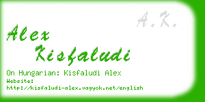 alex kisfaludi business card